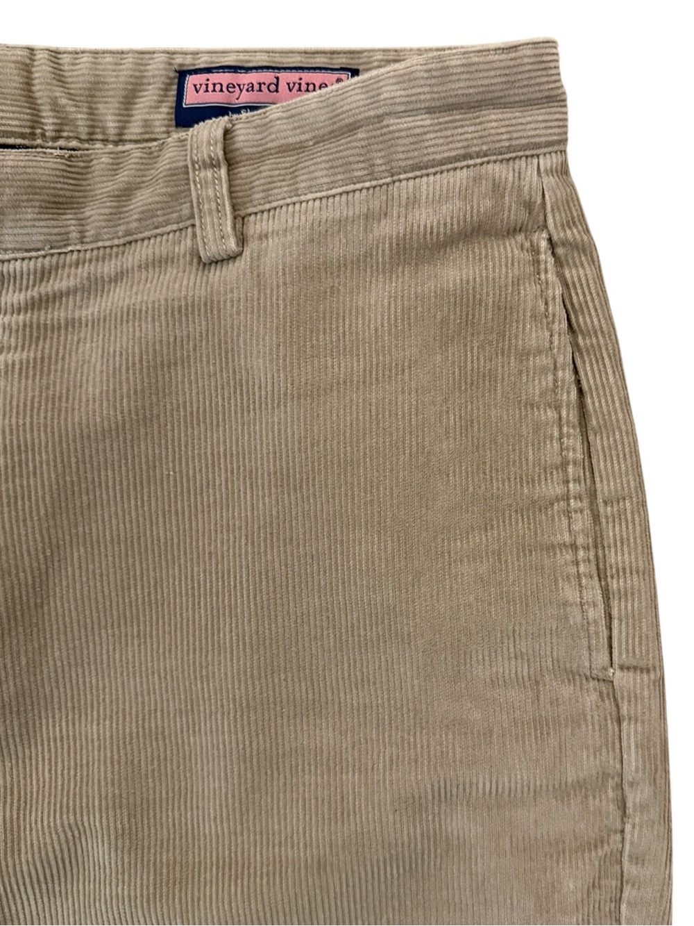 Vineyard Vines Wide Wale Corduroy Club Pants Tan Beige All Cotton 34x34 Shep Ian - Picture 4 of 15